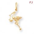 14k Solid 3-Dimensional Stork Charm