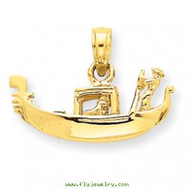 14k Solid Polished 3-Dimensional Gondola Pendant