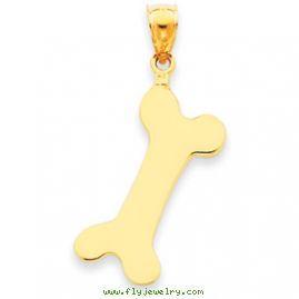 14k Solid Polished Dog Bone Charm