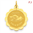 14k Swimming Disc Charm