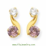 14k Synthetic Alexandrite (Jun) Post Earrings