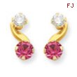 14k Synthetic Pink Tourmaline (Oct) Post Earrings