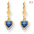 14k Tanvorite Diamond heart leverback earring