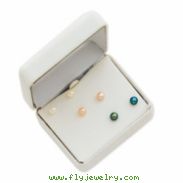 14K Three Pair Box Set Cultured Pearl Earrings