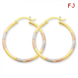 14K Tri-color 2mm Diamond-cut Earrings