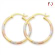 14K Tri-color 2mm Diamond-cut Earrings