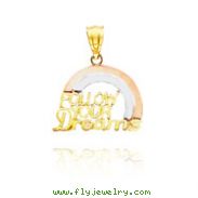 14K Tri-Color Follow Your Dreams Rainbow Pendant
