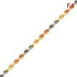 14K Tri-Color Gold 4mm Diamond Cut Rope Chain