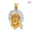 14K Tri-Color Gold Diamond Cut Christ Charm