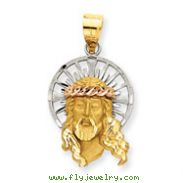 14K Tri-Color Gold Diamond Cut Christ Charm