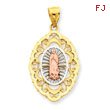 14K Tri-Color Gold Our Lady of Guadalupe Pendant