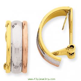14k TRI COLOR NON-PIERCED EARRINGS