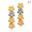 14K Tri-Color Plumeria Earrings