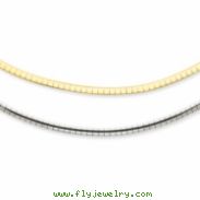 14k Two-tone 2.5mm Reversible Omega Necklace chain