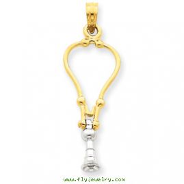 14k Two-Tone 3-D Stethoscope Pendant