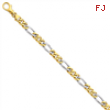 14k Two-tone 6.2mm Polished Fancy Link Bracelet