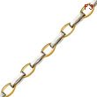 14K Two-Tone 6.6mm Fancy Thin Oval Link Bracelet