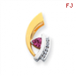 14k Two-tone 6mm Pink Tourmaline AA Diamond slide