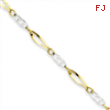 14k Two-Tone 7in Polished Fancy Link Bracelet