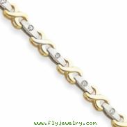 14k Two-tone A Diamond tennis bracelet