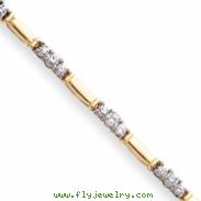 14k Two-tone A Diamond tennis bracelet