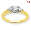 14k Two-tone A Diamond three stone ring