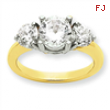 14k Two-tone A Diamond three stone ring