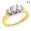 14k Two-tone A Diamond three stone ring