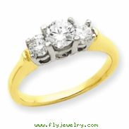 14k Two-tone A Diamond three stone ring