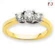 14k Two-tone A Diamond three stone ring