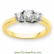 14k Two-tone A Diamond three stone ring