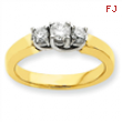 14k Two-tone A Diamond three stone ring