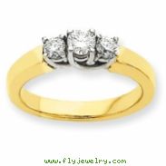 14k Two-tone A Diamond three stone ring