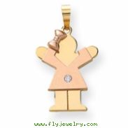 14k Two-tone AA Diamond kid pendant