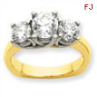 14k Two-tone AA Diamond three stone ring