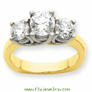 14k Two-tone AA Diamond three stone ring