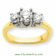 14k Two-tone AA Diamond three stone ring