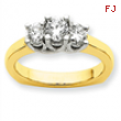 14k Two-tone AA Diamond three stone ring