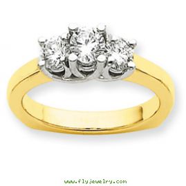 14k Two-tone AA Diamond three stone ring