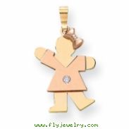 14k Two-tone AAA Diamond kid pendant