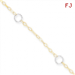 14k Two-Tone Adjustable Circle Anklet