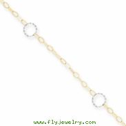 14k Two-Tone Adjustable Circle Anklet