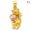 14k Two-Tone Cat Charm