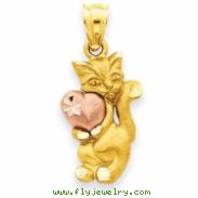 14k Two-Tone Cat Charm