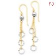 14k Two-tone Circle Dangle Earrings