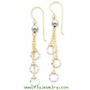 14k Two-tone Circle Dangle Earrings