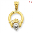 14k Two-tone Claddagh Pendant