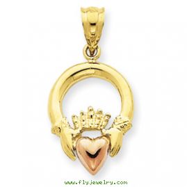 14k Two-tone Claddagh Pendant