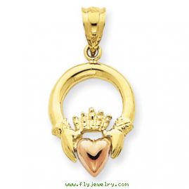 14k Two-tone Claddagh Pendant