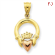 14k Two-tone Claddagh Pendant